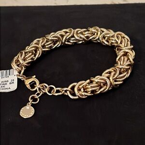 NWT Macys Charter Club gold Byzantine costume bracelet 8”